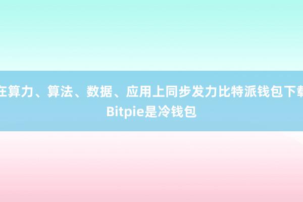 在算力、算法、数据、应用上同步发力比特派钱包下载Bitpie是冷钱包