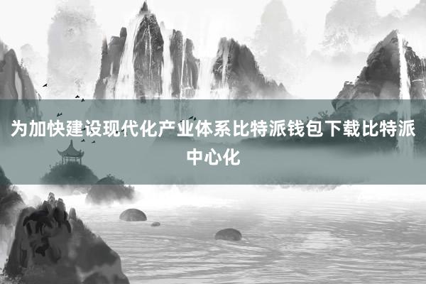 为加快建设现代化产业体系比特派钱包下载比特派中心化