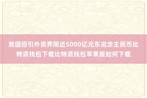 我国招引外资界限近5000亿元东说念主民币比特派钱包下载比特派钱包苹果版如何下载