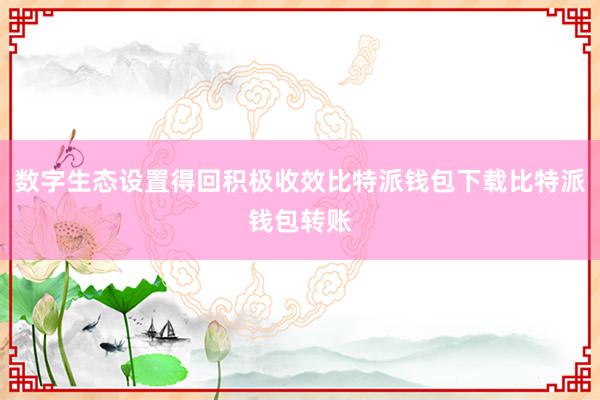 数字生态设置得回积极收效比特派钱包下载比特派钱包转账