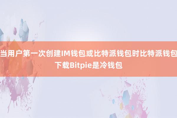 当用户第一次创建IM钱包或比特派钱包时比特派钱包下载Bitpie是冷钱包