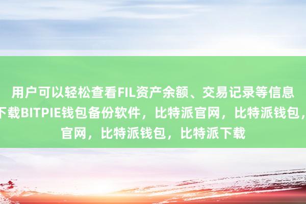 用户可以轻松查看FIL资产余额、交易记录等信息比特派钱包下载BITPIE钱包备份软件，比特派官网，比特派钱包，比特派下载