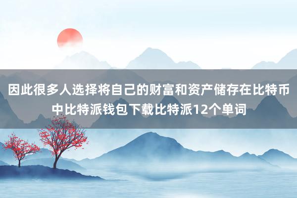 因此很多人选择将自己的财富和资产储存在比特币中比特派钱包下载比特派12个单词