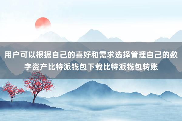 用户可以根据自己的喜好和需求选择管理自己的数字资产比特派钱包下载比特派钱包转账