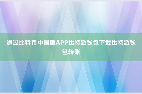 通过比特币中国版APP比特派钱包下载比特派钱包转账