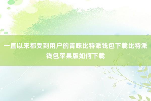 一直以来都受到用户的青睐比特派钱包下载比特派钱包苹果版如何下载