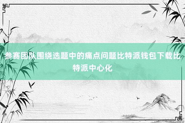 参赛团队围绕选题中的痛点问题比特派钱包下载比特派中心化