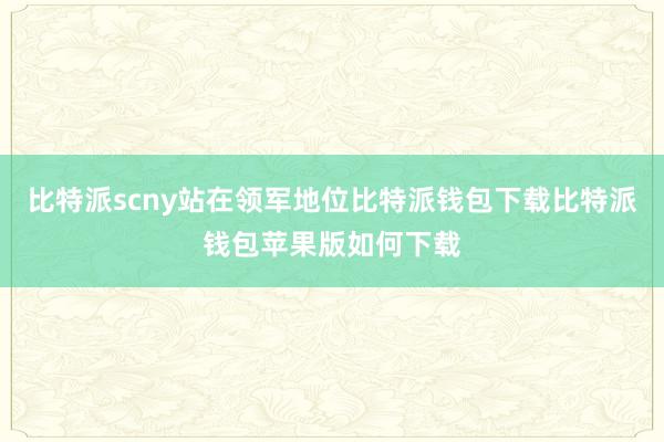 比特派scny站在领军地位比特派钱包下载比特派钱包苹果版如何下载