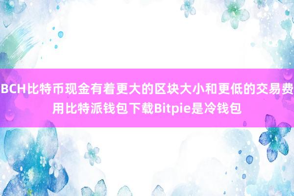 BCH比特币现金有着更大的区块大小和更低的交易费用比特派钱包下载Bitpie是冷钱包