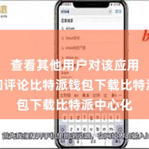 查看其他用户对该应用的评价和评论比特派钱包下载比特派中心化