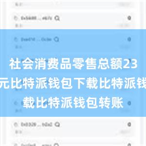 社会消费品零售总额23.6万亿元比特派钱包下载比特派钱包转账