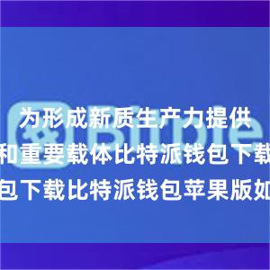 为形成新质生产力提供物质条件和重要载体比特派钱包下载比特派钱包苹果版如何下载