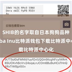 SHIB的名字取自日本狗狗品种Shiba Inu比特派钱包下载比特派中心化