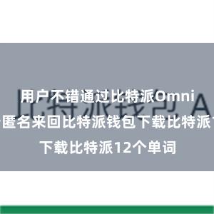 用户不错通过比特派Omni平台进行匿名来回比特派钱包下载比特派12个单词